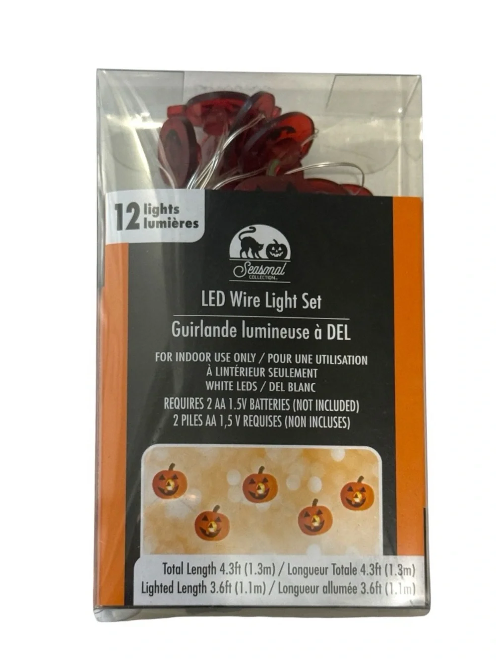 Halloween LED Orange Pumpkin Jack-O’-Lantern String Light Sets, 3 Pack NWT